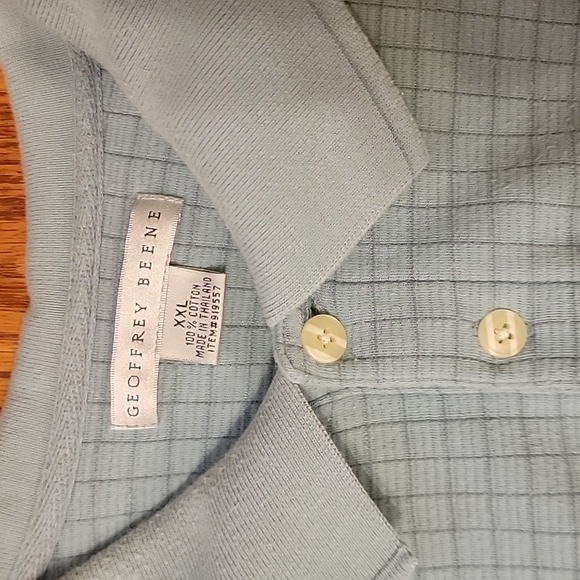 Geoffrey Beene Green Grid Polo - Picture 2 of 3